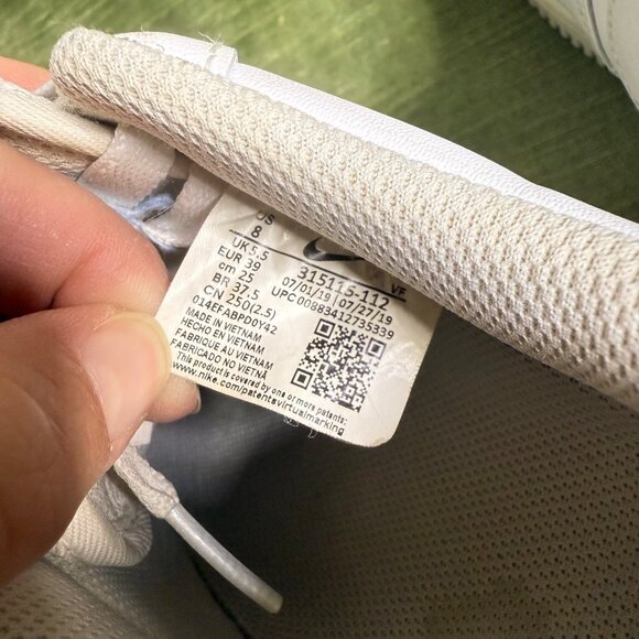 Nike Air Force 1 Low White Leather Sneakers Womens Size 8 - Picture 8 of 9